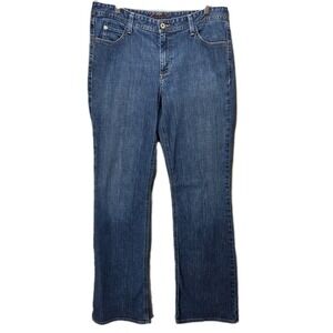 Eddie Bauer Bootcut Jeans Womens 12L Tall Stretch Blue‎ Denim Y2K Long Mid Rise